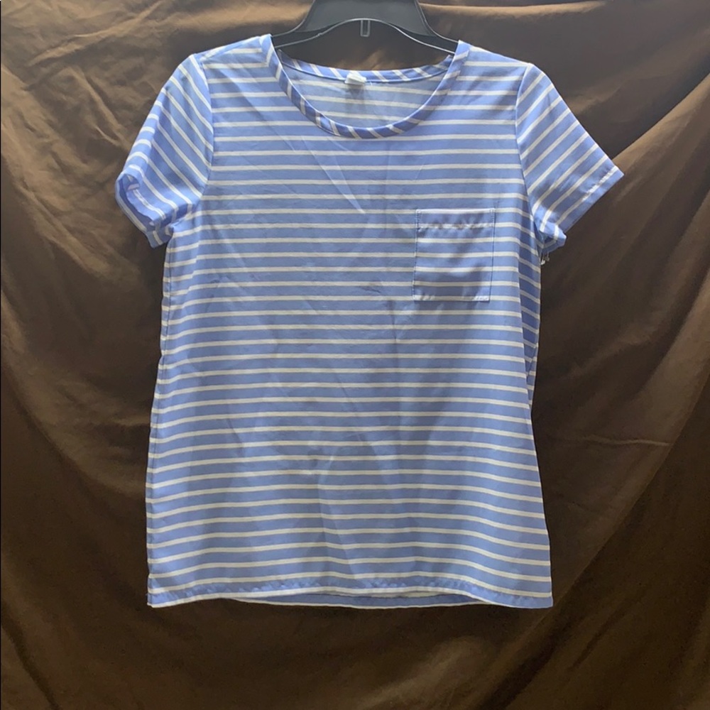 Blue and white blouse